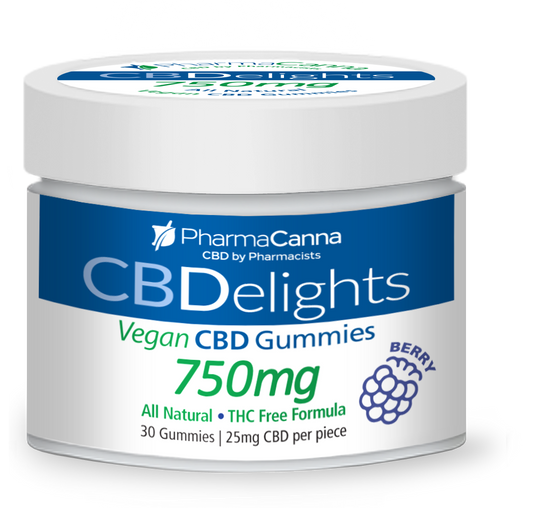 CBDelights 750mg VEGAN CBD Gummies - 30 pack THC Free