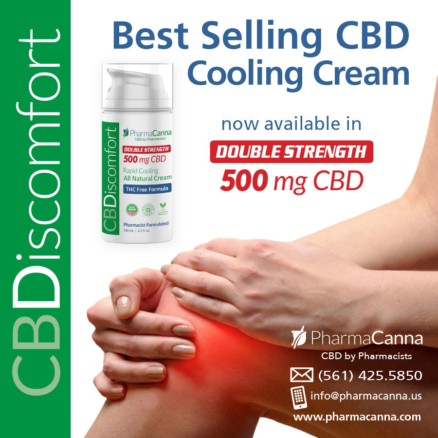 #1 CBD Cream now available in double strength. Double the effect for joint and muscles with inflammation or arthritis.