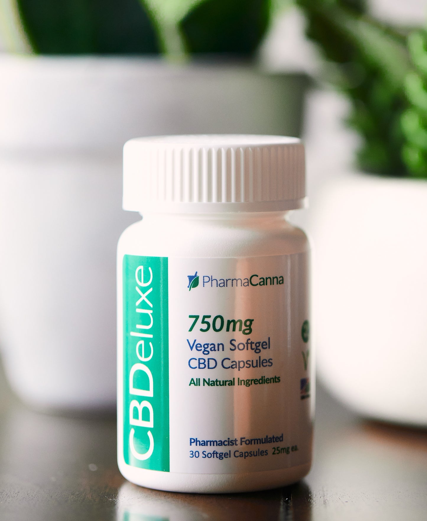 CBDeluxe 750, Vegan Soft Gel 25mg Caps - THC Free