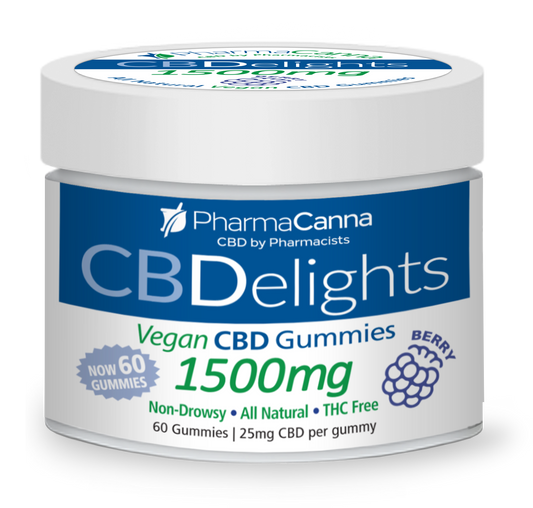 CBDelights 1500mg VEGAN CBD Gummies - 60 pack THC Free