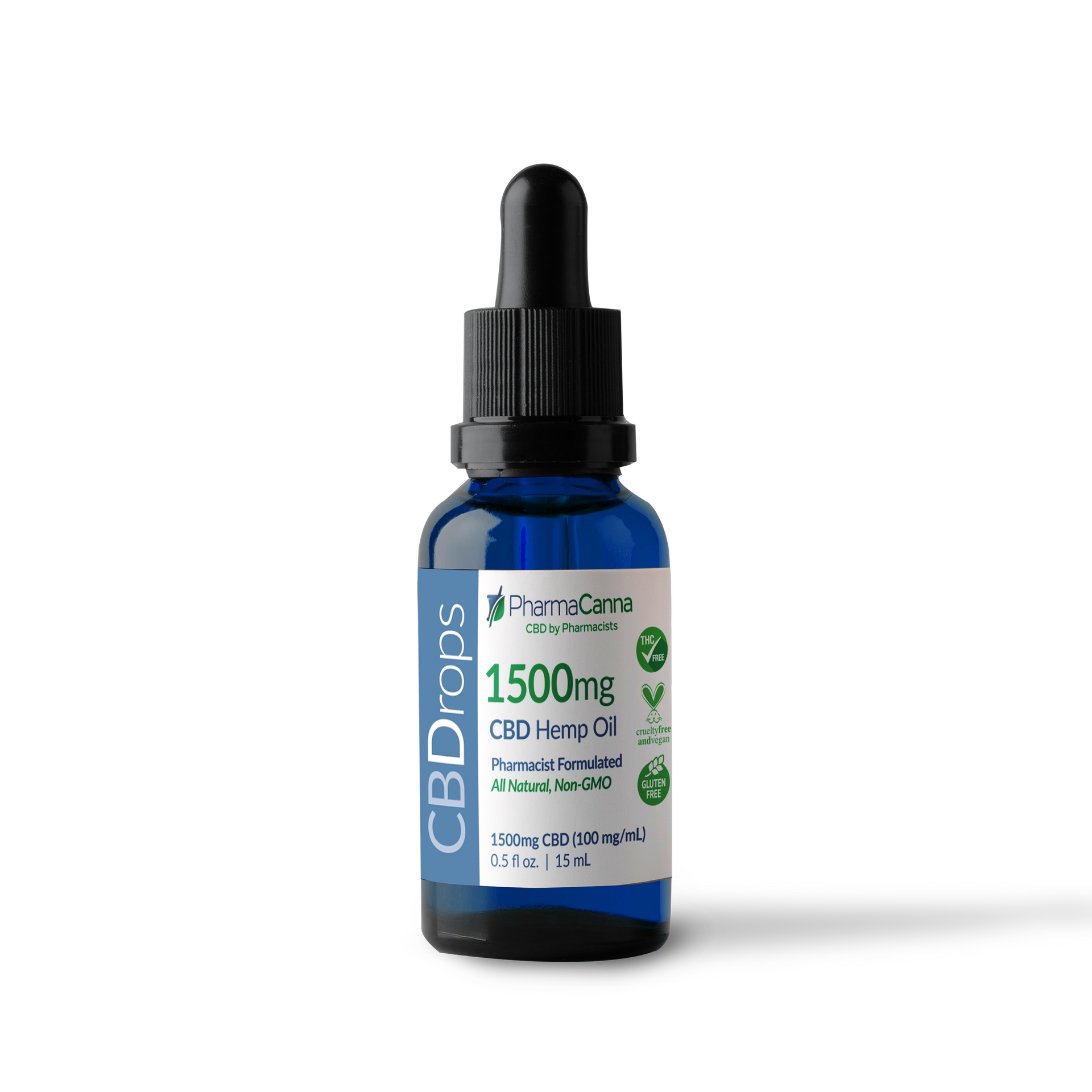 CBDrops 1500mg All Natural THC Free CBD Hemp Oil – PharmaCanna