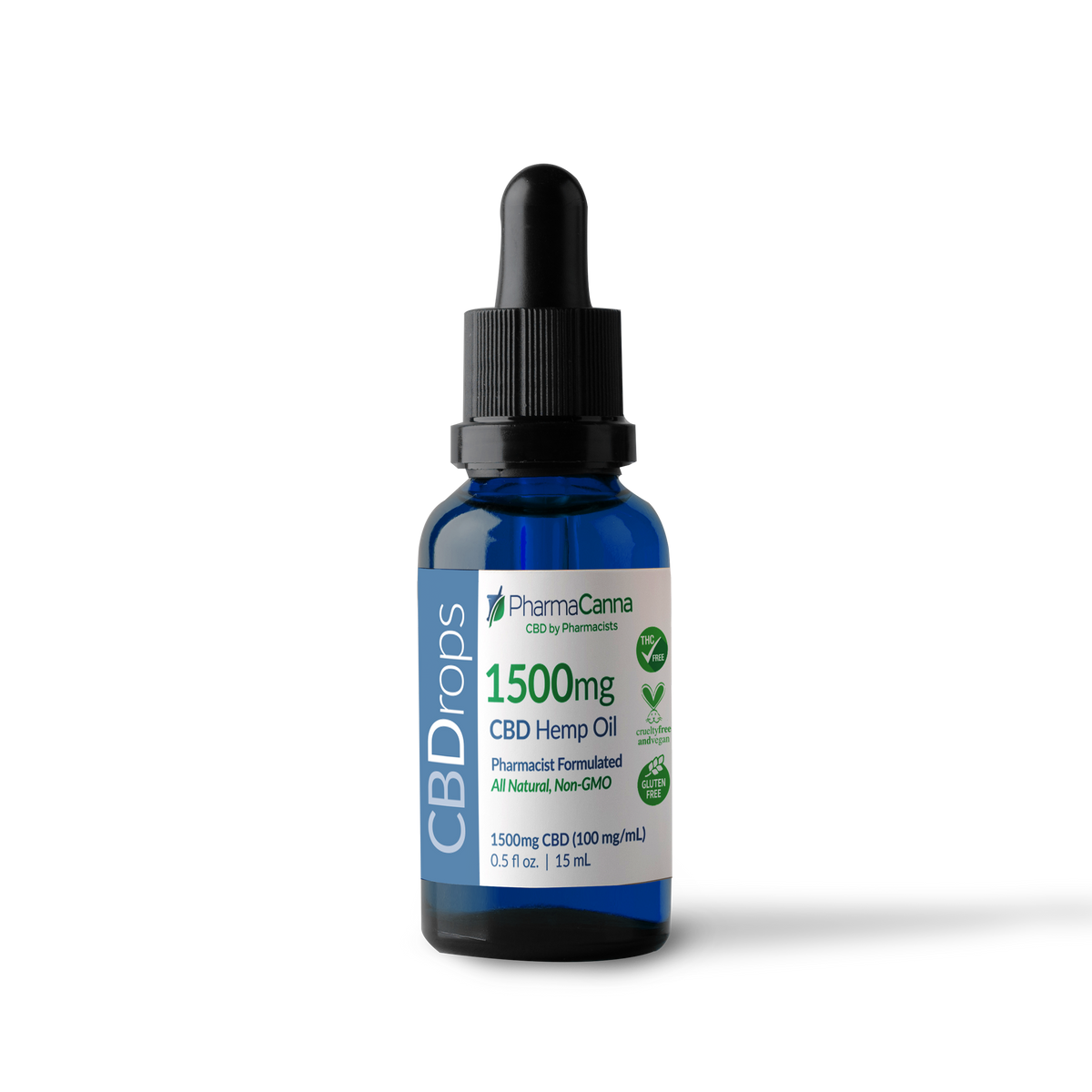 CBDrops 1500mg All Natural THC Free CBD Hemp Oil